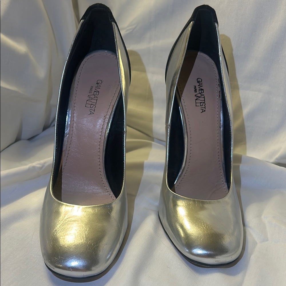 Gianvito Rossi Silver & black satin Women's Pumps 8.5